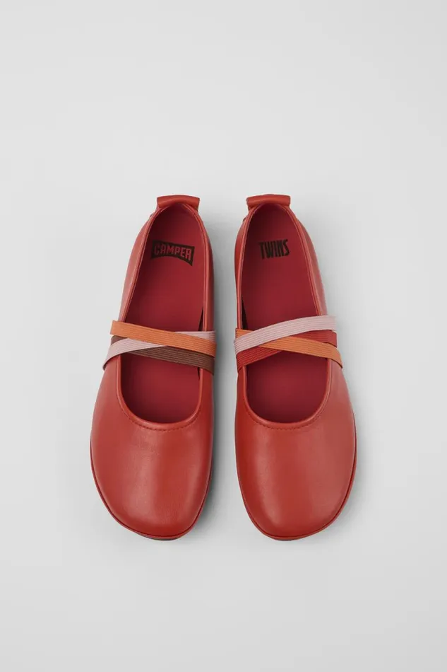 Ballerinas Women Camper Twins Red Leather Ballerina Ballerinas Women Camper Twins Red Leather Ballerina