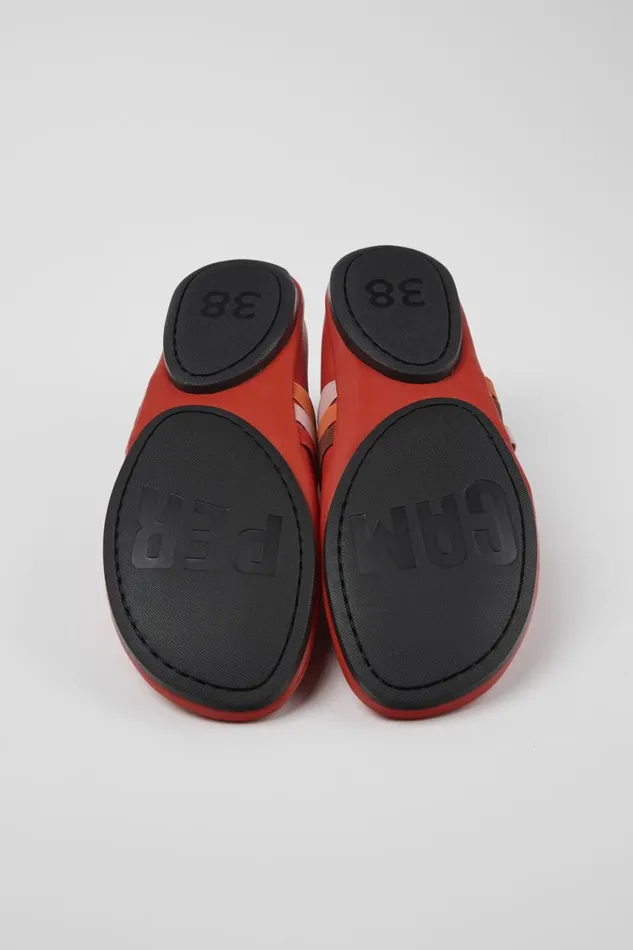 Ballerinas Women Camper Twins Red Leather Ballerina Ballerinas Women Camper Twins Red Leather Ballerina