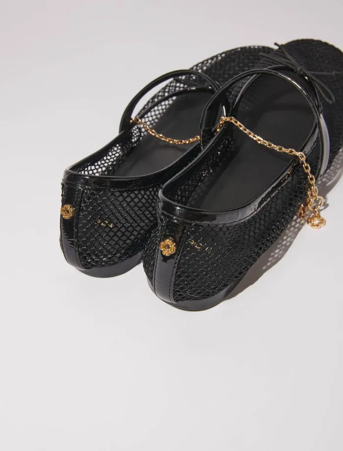 Ballerinas Women Maje Mesh Ballet Flats Black