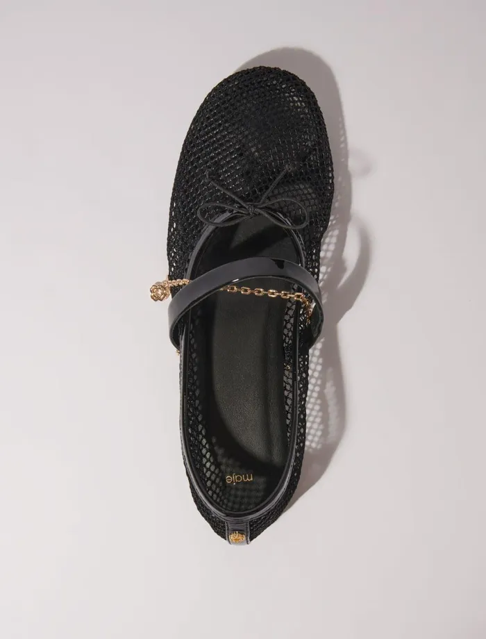 Ballerinas Women Maje Mesh Ballet Flats Black