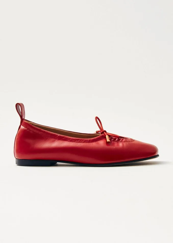 Ballet Flats Women ALOHAS Rosalind Red Leather Ballet Flats