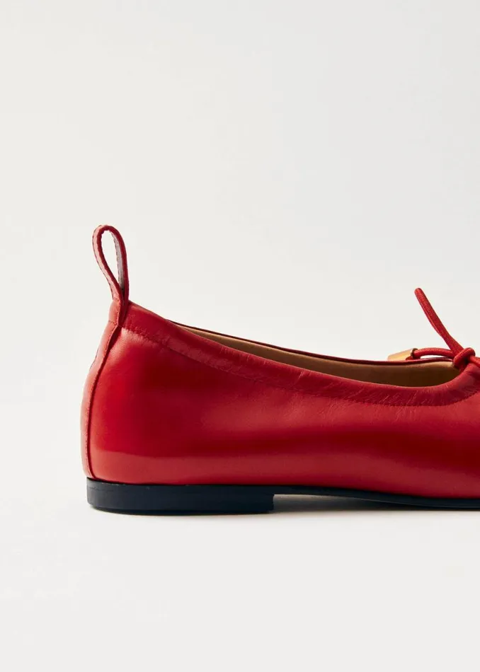 Ballet Flats Women ALOHAS Rosalind Red Leather Ballet Flats