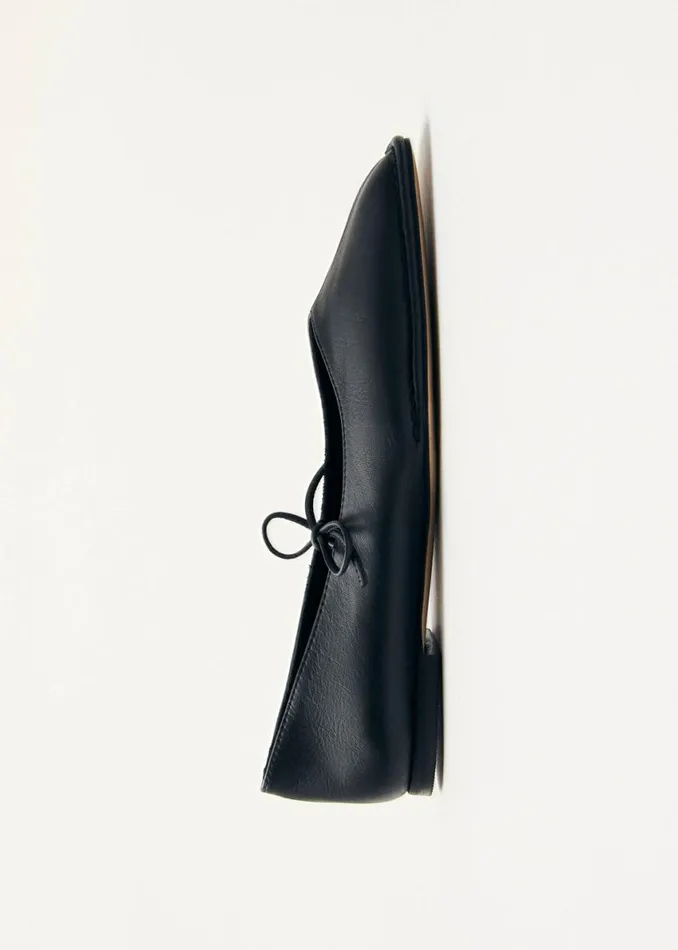 Ballet Flats Women ALOHAS Sway Black Leather Ballet Flats