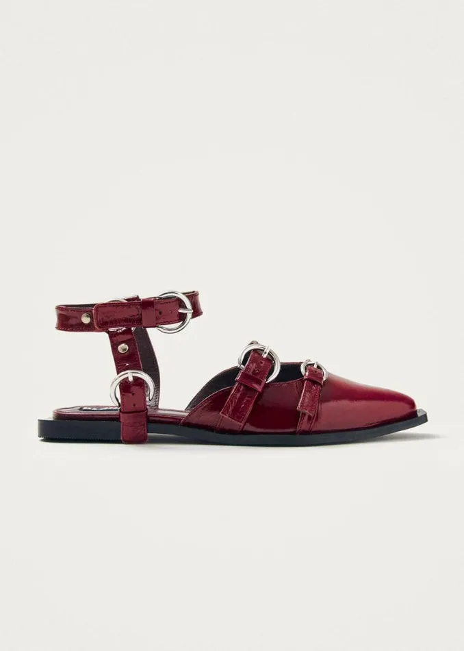 Ballet Flats Women ALOHAS Thalara Onix Burgundy Leather Ballet Flats