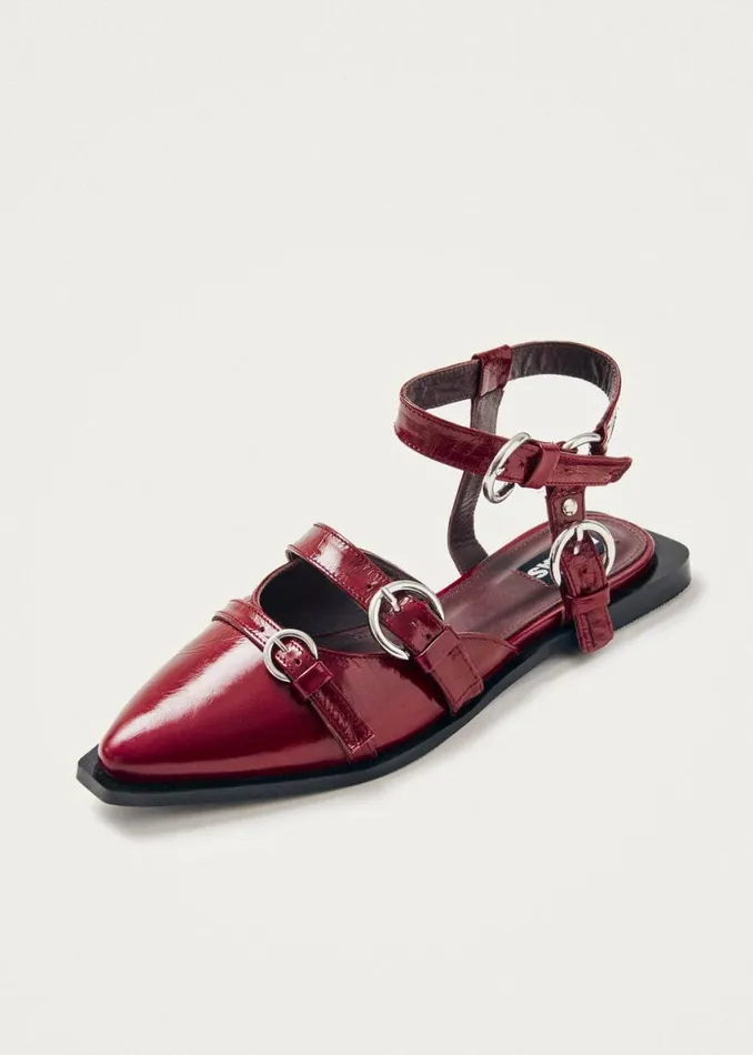 Ballet Flats Women ALOHAS Thalara Onix Burgundy Leather Ballet Flats