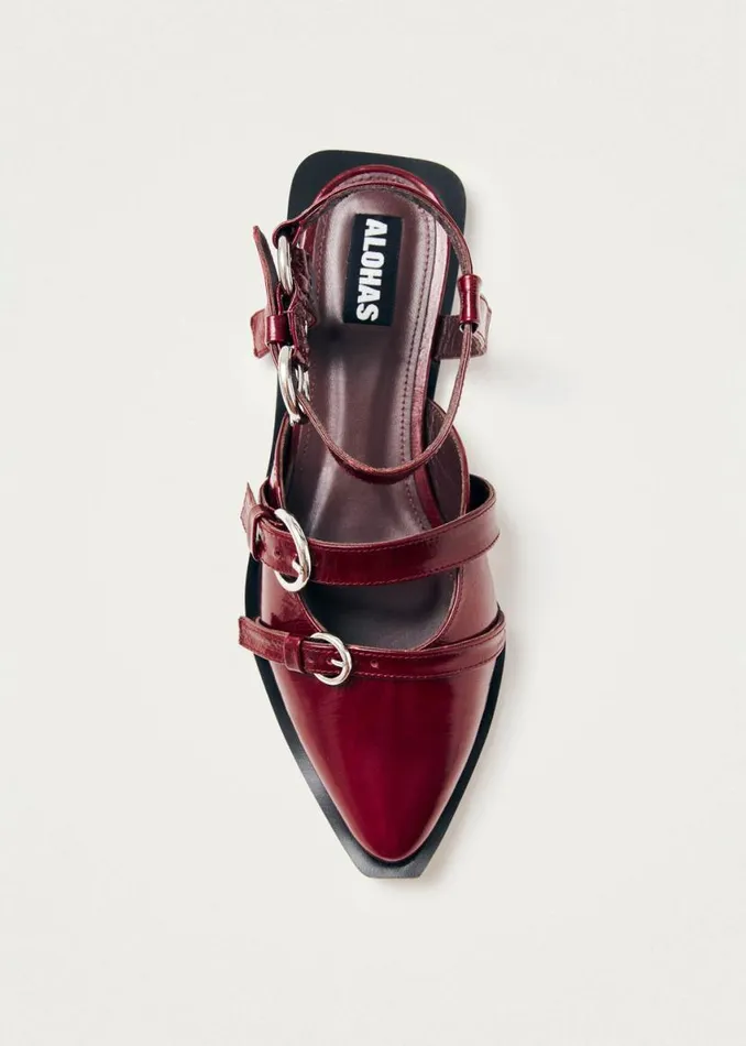 Ballet Flats Women ALOHAS Thalara Onix Burgundy Leather Ballet Flats