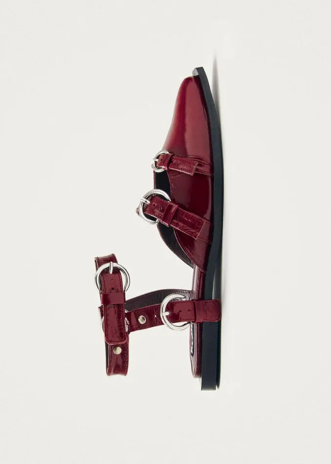 Ballet Flats Women ALOHAS Thalara Onix Burgundy Leather Ballet Flats