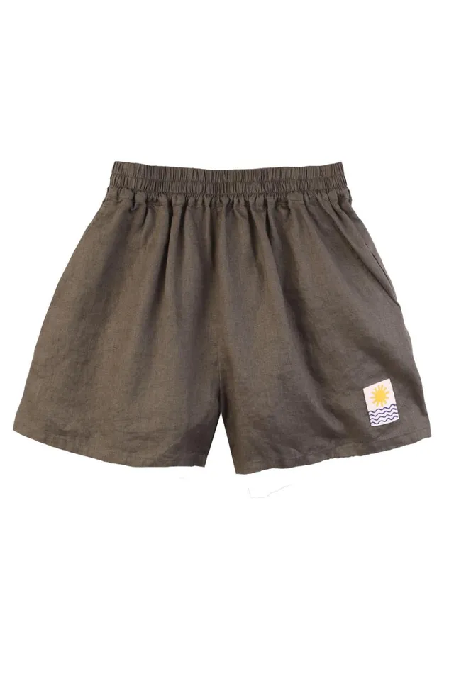 Basic Linen Shorts Moss WomensShop LF Markey Shorts