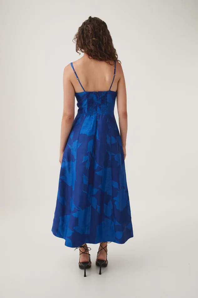 Belonging Flared Midi Dress Electric Rose Women Aje Cocktail Dresses