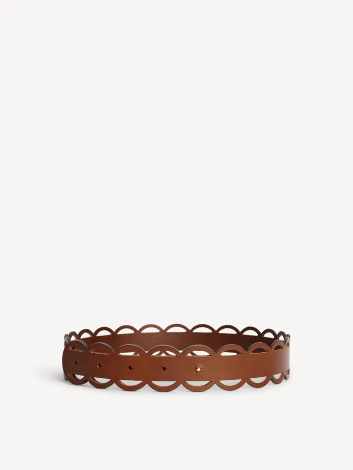 Belts Women By Malene Birger Nurra Leather Belt Dark Tan