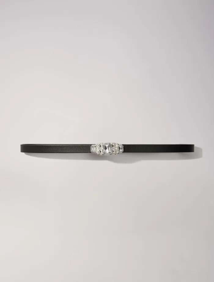 Belts Women Maje Slim Rhinestone Belt Black