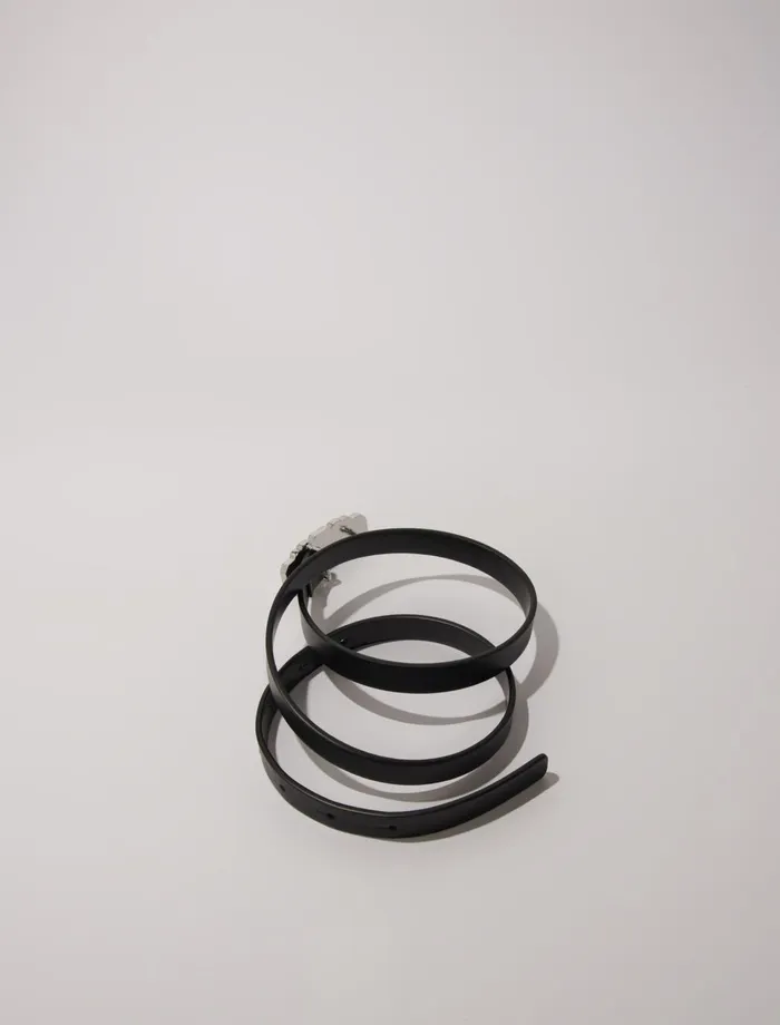 Belts Women Maje Slim Rhinestone Belt Black