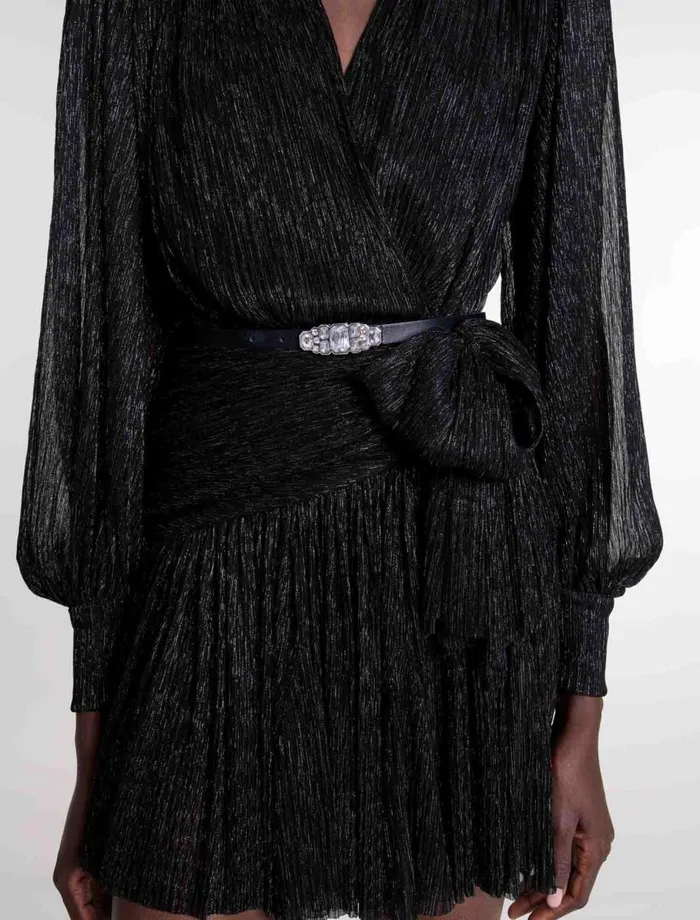 Belts Women Maje Slim Rhinestone Belt Black