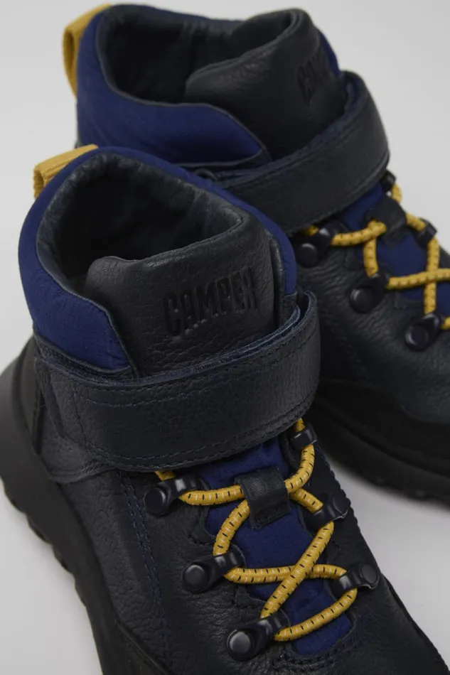 Boots Kids Camper CRCLR GORETEX Blue Leather And Textile Ankle Boots