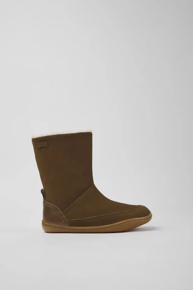 Boots Kids Camper Peu Brown Nubuck And Leather Boots Boots Kids Camper Peu Brown Nubuck And Leather Boots