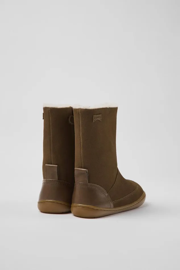 Boots Kids Camper Peu Brown Nubuck And Leather Boots Boots Kids Camper Peu Brown Nubuck And Leather Boots
