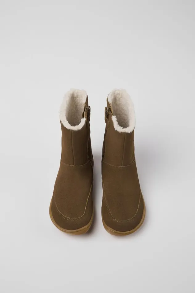 Boots Kids Camper Peu Brown Nubuck And Leather Boots Boots Kids Camper Peu Brown Nubuck And Leather Boots