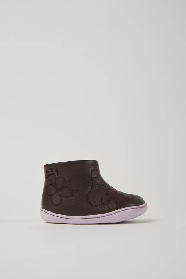 Boots Kids Camper Twins Burgundy Leather Ankle Boot Boots Kids Camper Twins Burgundy Leather Ankle Boot