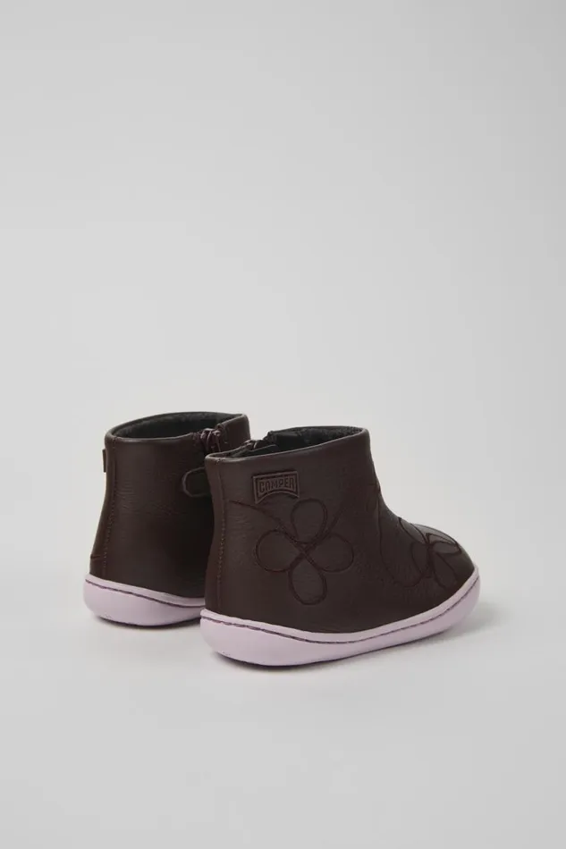 Boots Kids Camper Twins Burgundy Leather Ankle Boot Boots Kids Camper Twins Burgundy Leather Ankle Boot