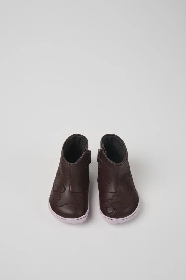 Boots Kids Camper Twins Burgundy Leather Ankle Boot Boots Kids Camper Twins Burgundy Leather Ankle Boot