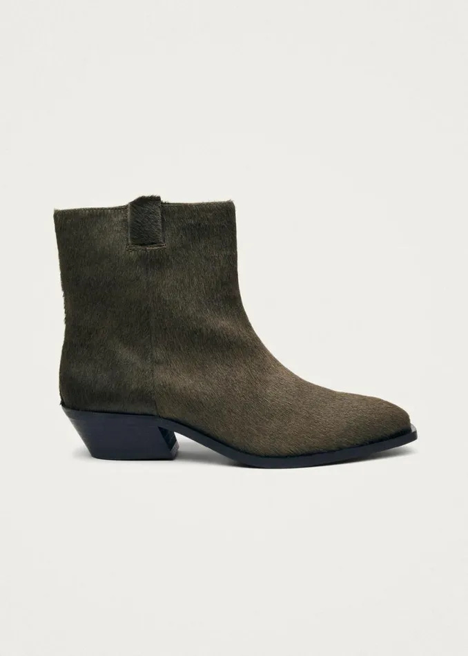 Boots Women ALOHAS Syd Soft Khaki Leather Ankle Boots