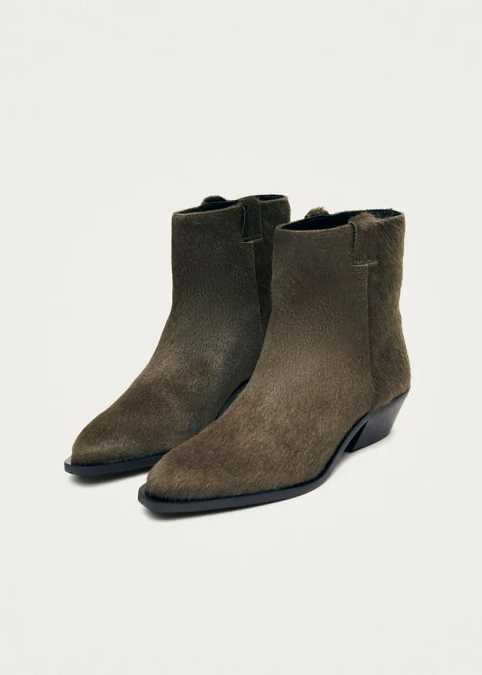 Boots Women ALOHAS Syd Soft Khaki Leather Ankle Boots
