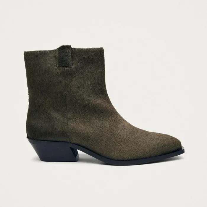 Boots Women ALOHAS Syd Soft Khaki Leather Ankle Boots