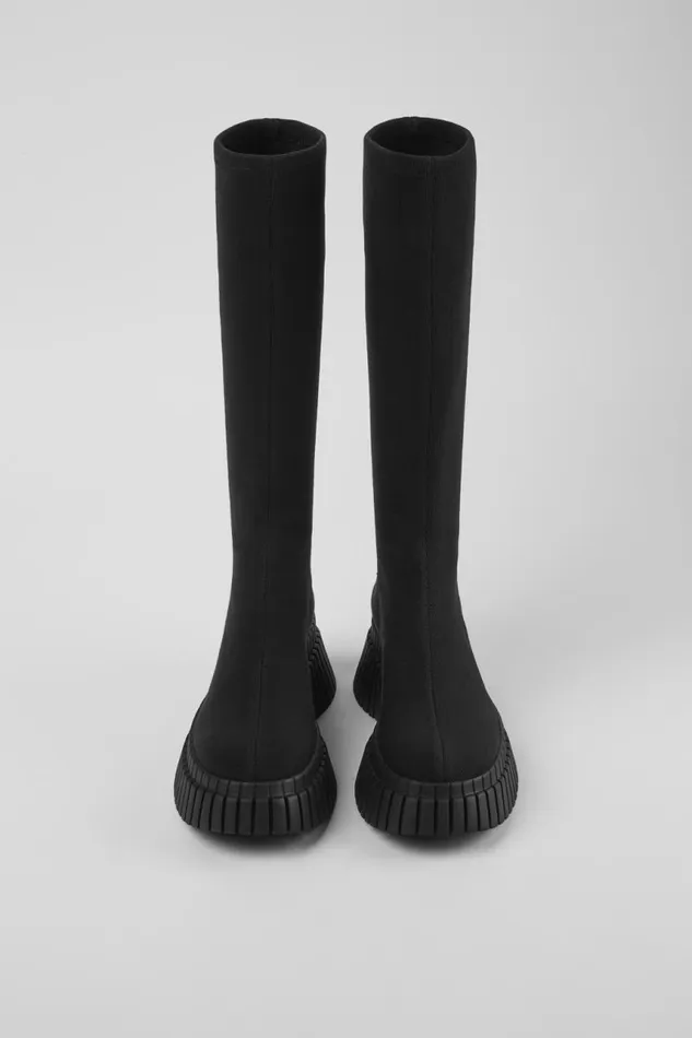 Boots Women Camper BCN TENCEL Black Textile Mid Boots