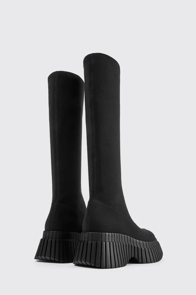 Boots Women Camper BCN TENCEL Black Textile Mid Boots Boots Women Camper BCN TENCEL Black Textile Mid Boots