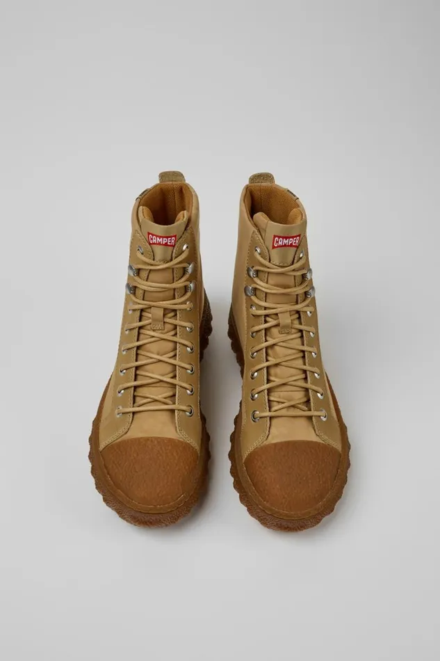 Boots Women Camper Ground MICHELIN Beige Textile And Leather Ankle Boots Boots Women Camper Ground MICHELIN Beige Textile And Leather Ankle Boots