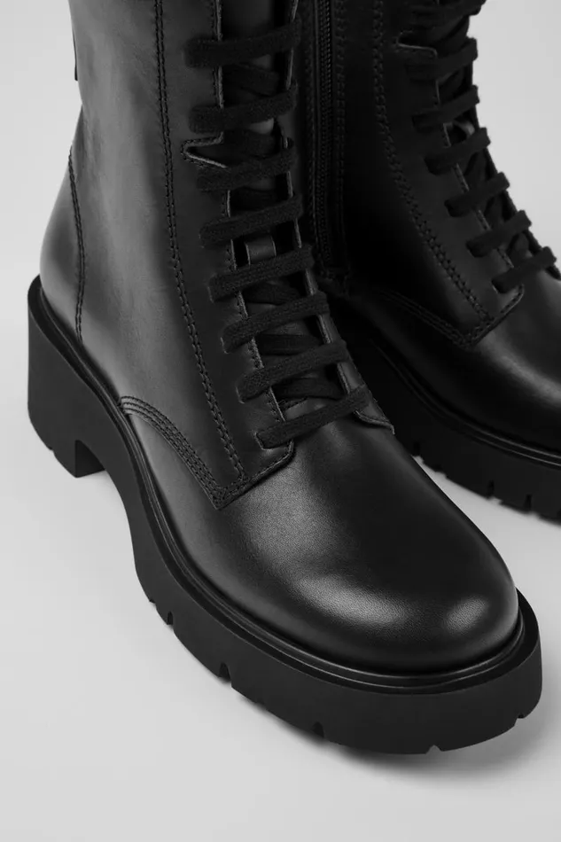 Boots Women Camper Milah Black Laceup Boots