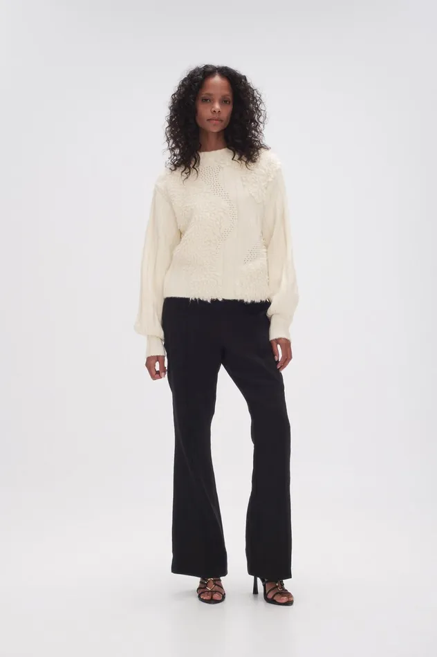 Botanica Knit Jumper Ivory Women Aje Knitwear 038 Jumpers