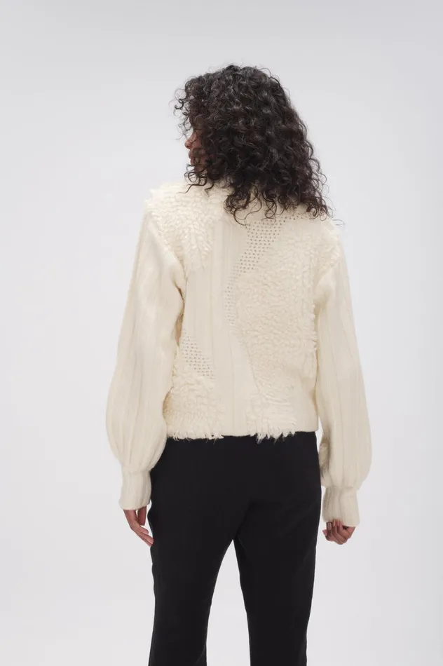 Botanica Knit Jumper Ivory Women Aje Knitwear 038 Jumpers