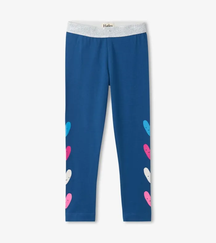 Bottoms Girls Hatley Girls Colourful Hearts Fun Waist Leggings