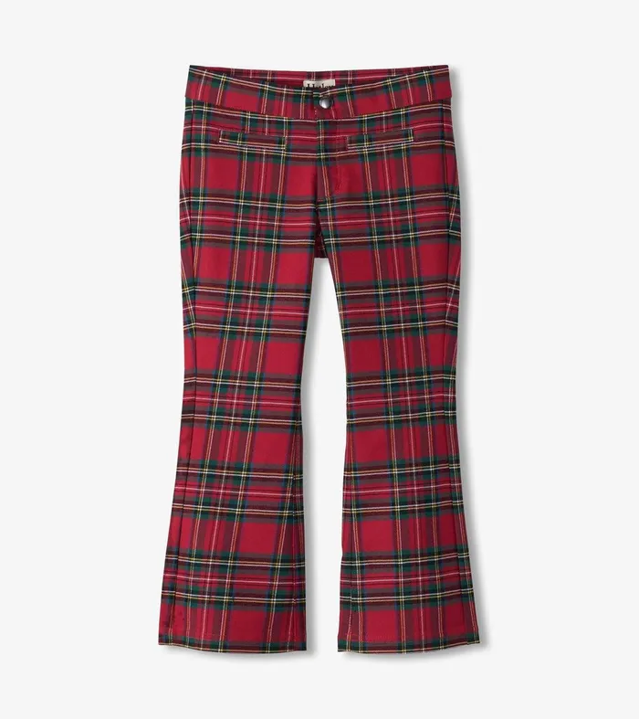 Bottoms Girls Hatley Girls Red Plaid Flared Pants