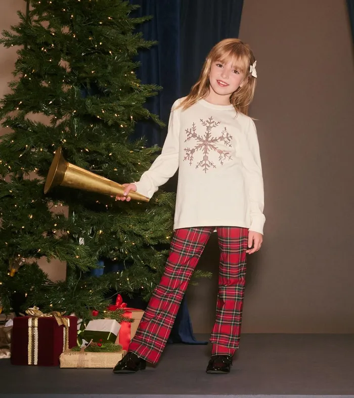 Bottoms Girls Hatley Girls Red Plaid Flared Pants