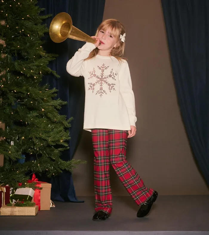 Bottoms Girls Hatley Girls Red Plaid Flared Pants