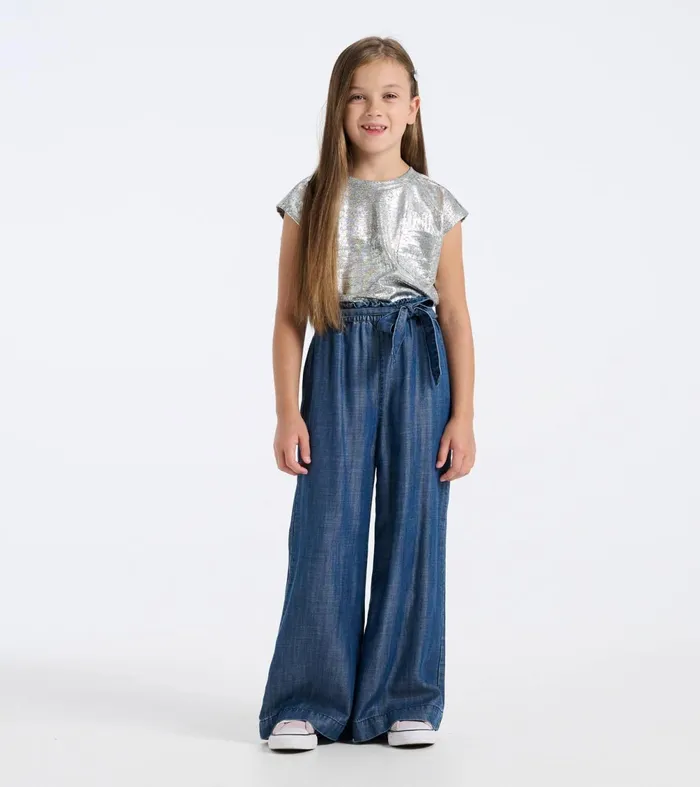 Bottoms Girls Hatley Girls Tencel Textured Paperbag Pants