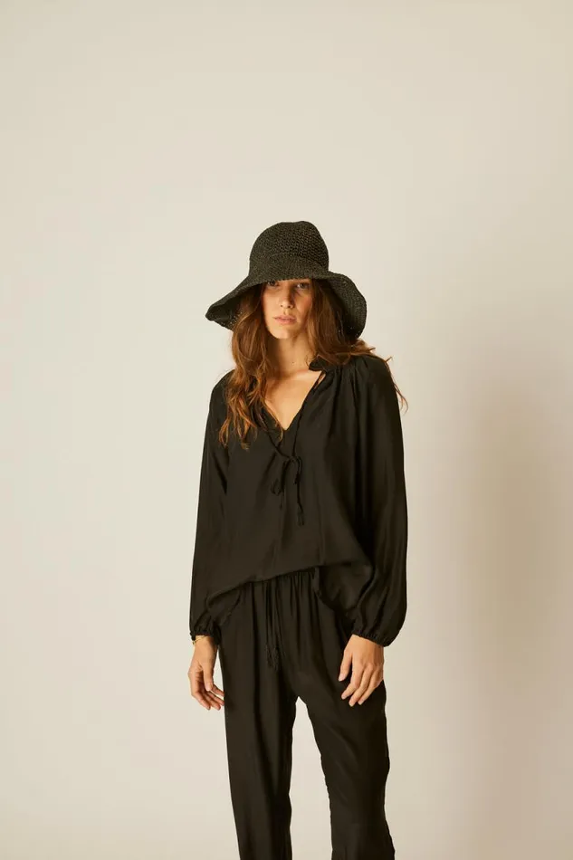 Bottoms Shop Natalie Martin BIANCA PANT Black Silk