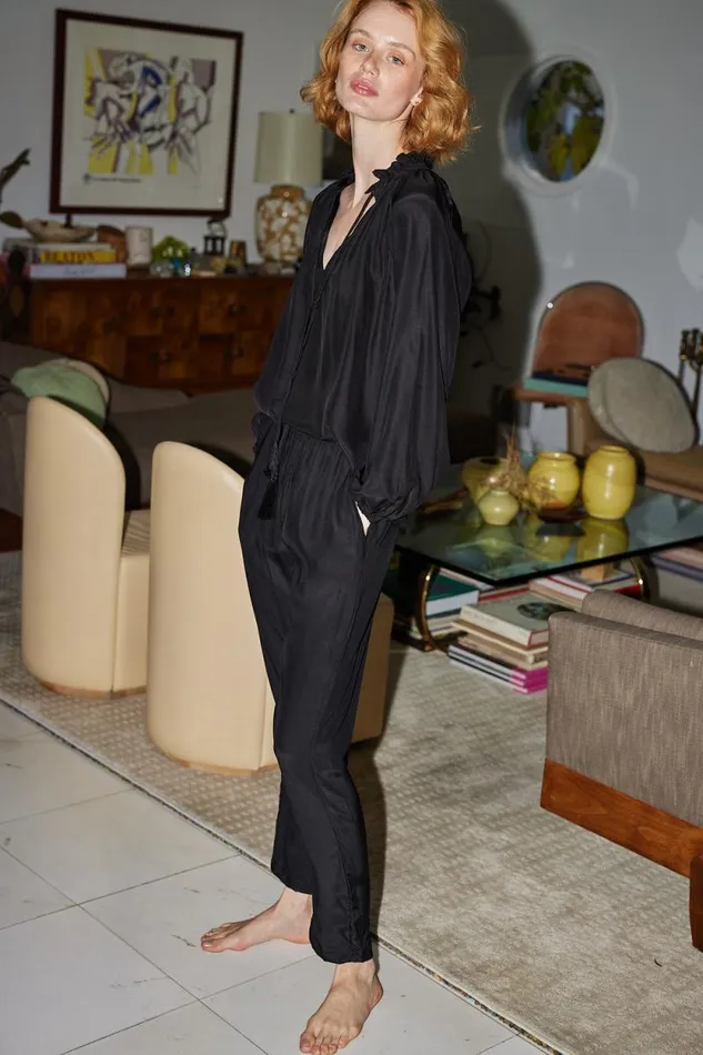 Bottoms Shop Natalie Martin BIANCA PANT Black Silk