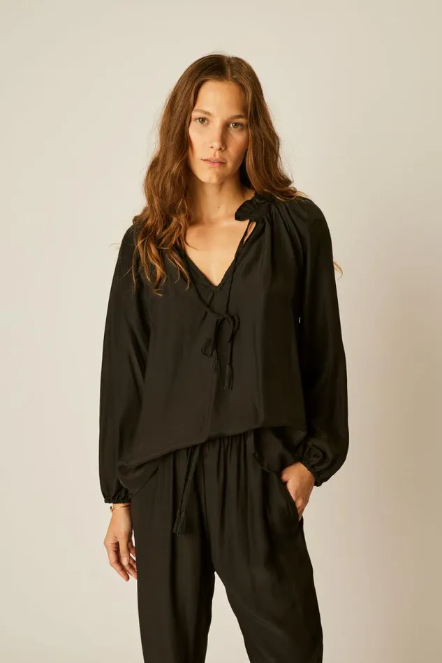 Bottoms Shop Natalie Martin BIANCA PANT Black Silk