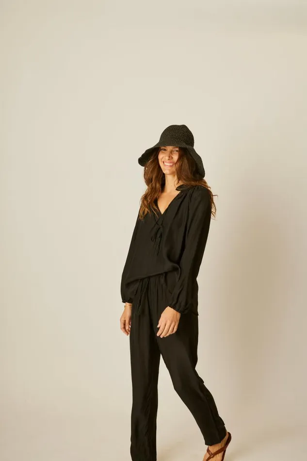 Bottoms Shop Natalie Martin BIANCA PANT Black Silk
