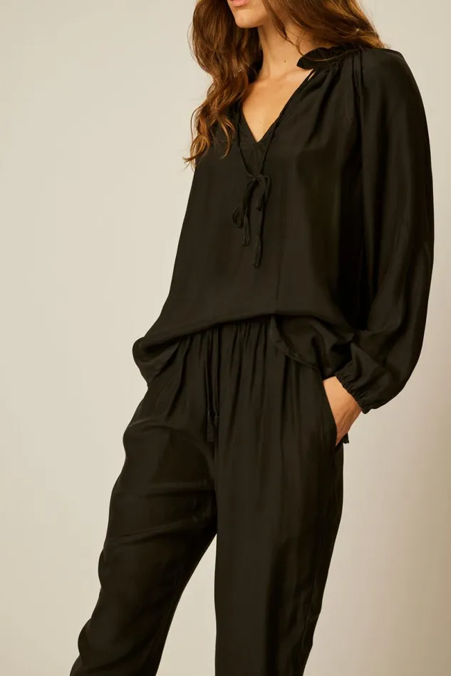 Bottoms Shop Natalie Martin BIANCA PANT Black Silk