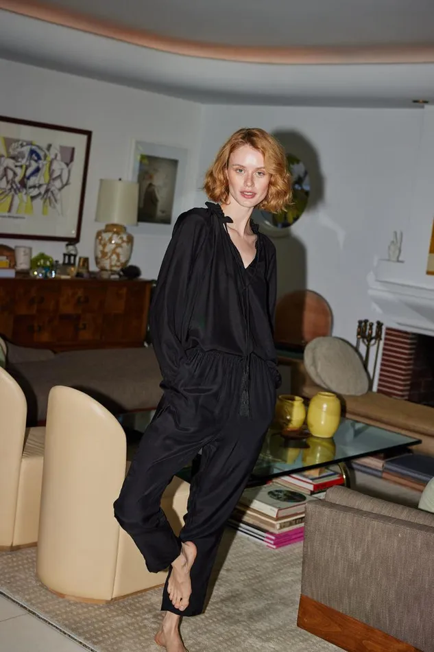 Bottoms Shop Natalie Martin BIANCA PANT Black Silk