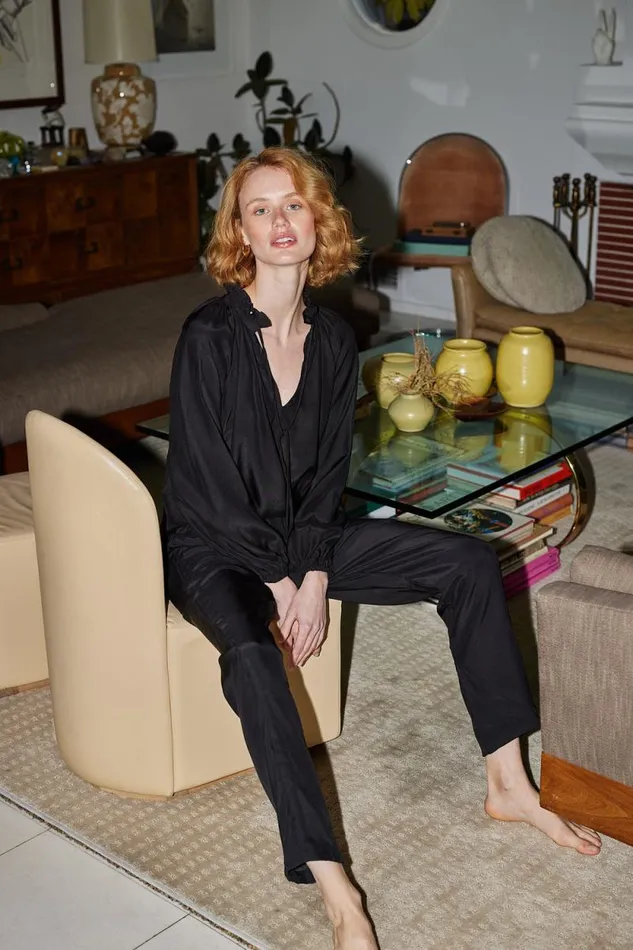 Bottoms Shop Natalie Martin BIANCA PANT Black Silk