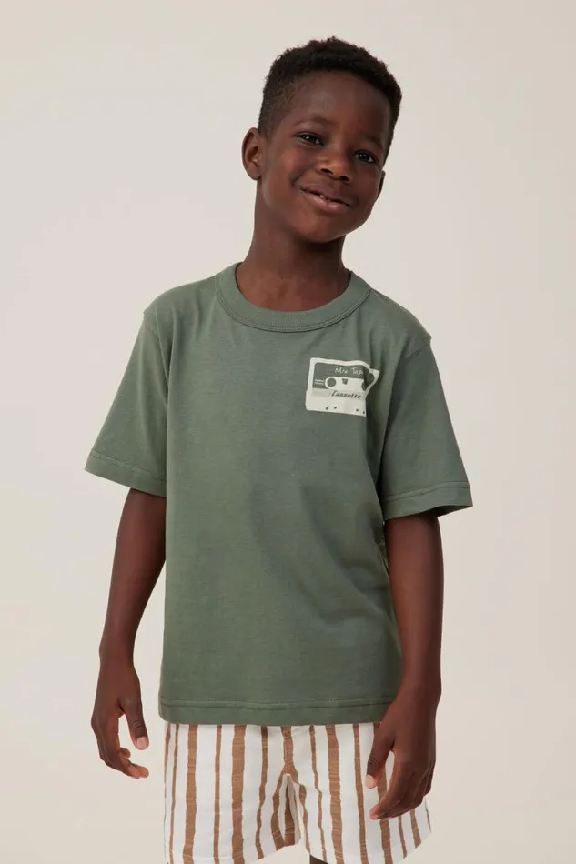 Boys 214 Tops and TShirts Cotton On Jonny Short Sleeve Print Tee Swag Greengood Beats