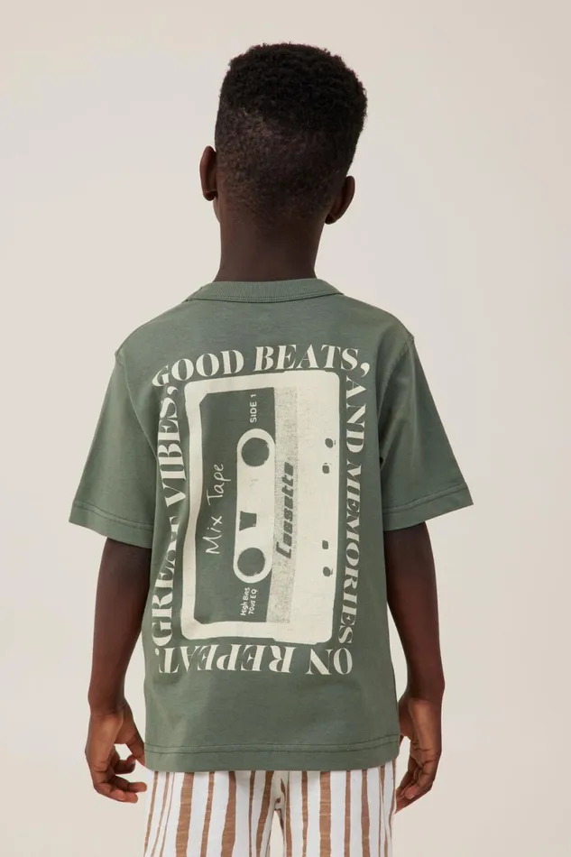 Boys 214 Tops and TShirts Cotton On Jonny Short Sleeve Print Tee Swag Greengood Beats