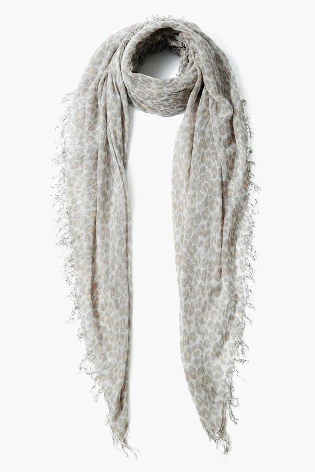 Cashmere And Silk Scarf White Leopard Women Chan Luu Scarves