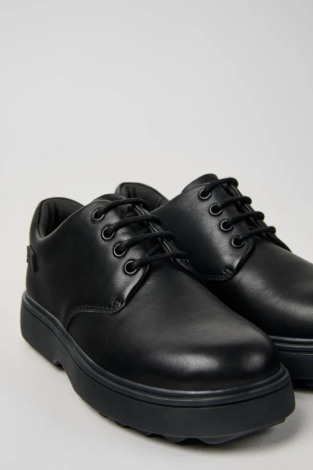 Casual Shoes Kids Camper Norte Black Leather Laceup Shoes