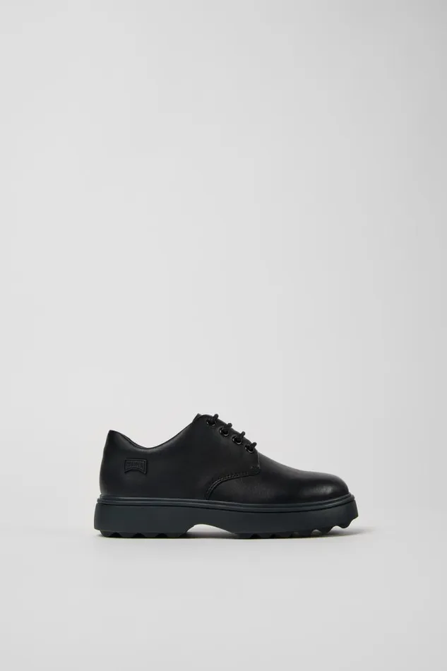 Casual Shoes Kids Camper Norte Black Leather Laceup Shoes Casual Shoes Kids Camper Norte Black Leather Laceup Shoes